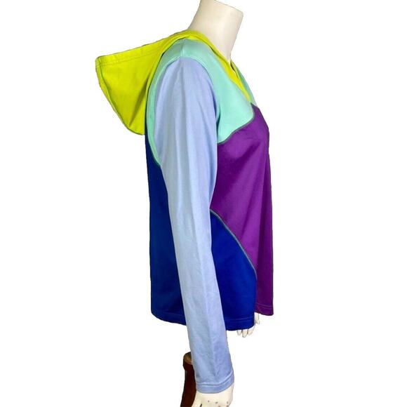 Title Nine hoodie sweatshirt Small colorblock performance colorful blue - Picture 3 of 10